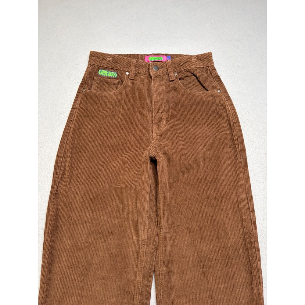 Empyre Corduroy Pants Womens 4 Brown Skate Y2K High Waisted Straight Leg - Picture 11 of 12